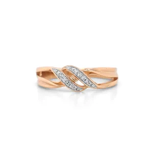 0.05ct Round Natural Diamond Swirl Ring