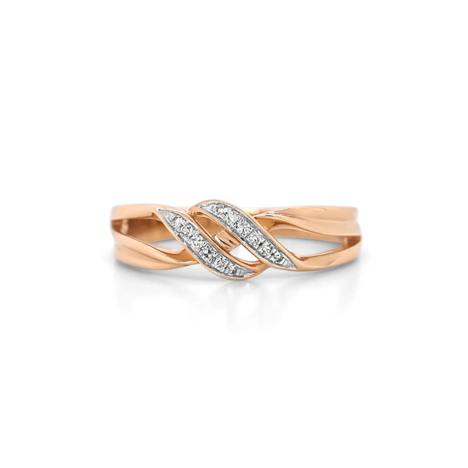 0.05ct Round Natural Diamond Swirl Ring