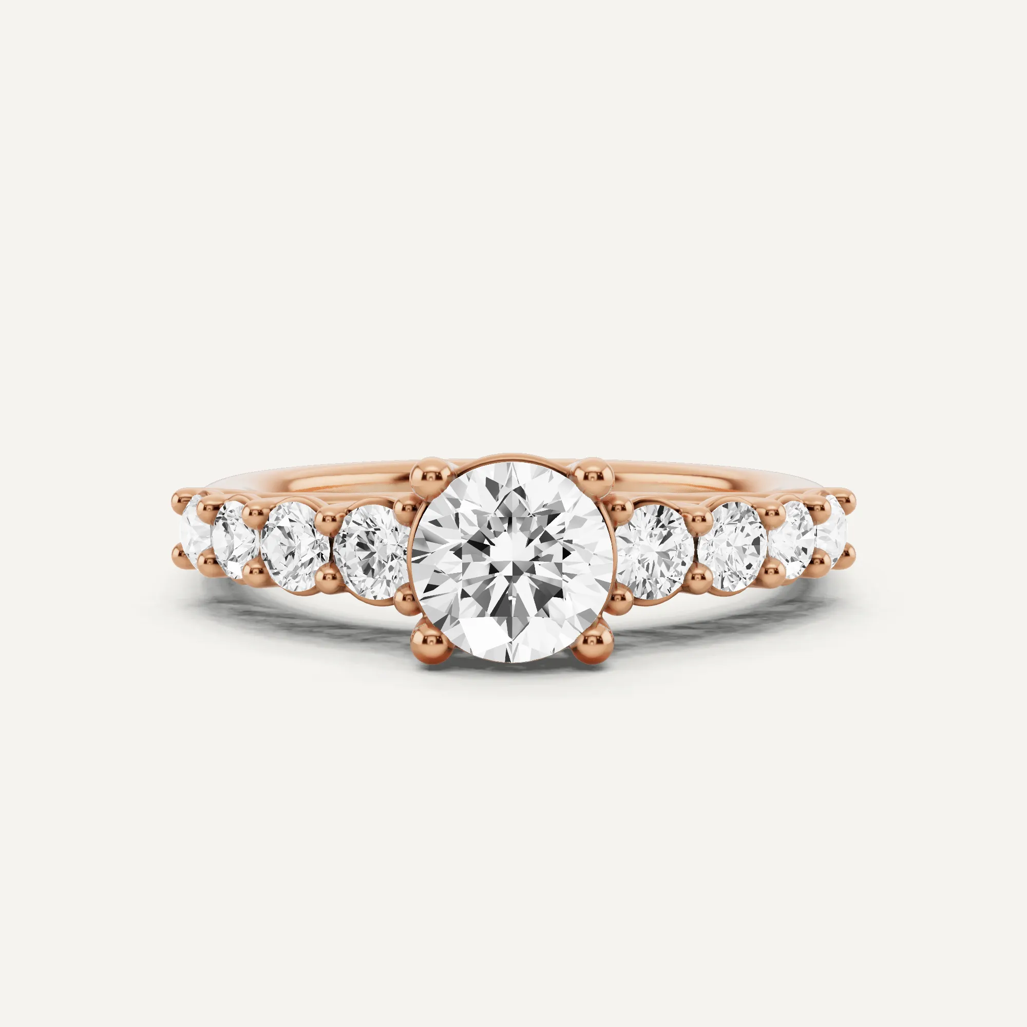 1 1/4 ctw Round Diamond Graduating Side Stone Engagement Ring