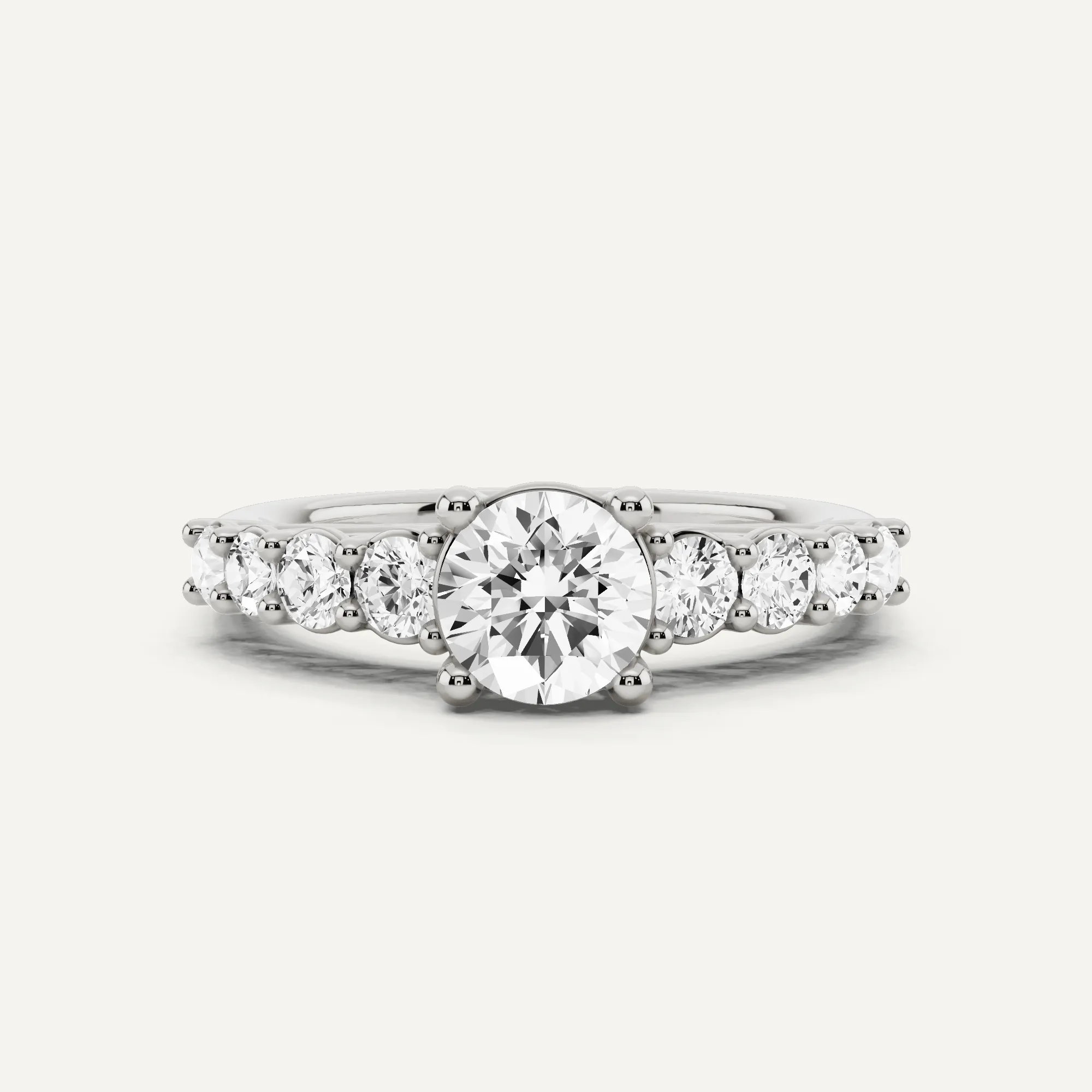 1 1/4 ctw Round Diamond Graduating Side Stone Engagement Ring