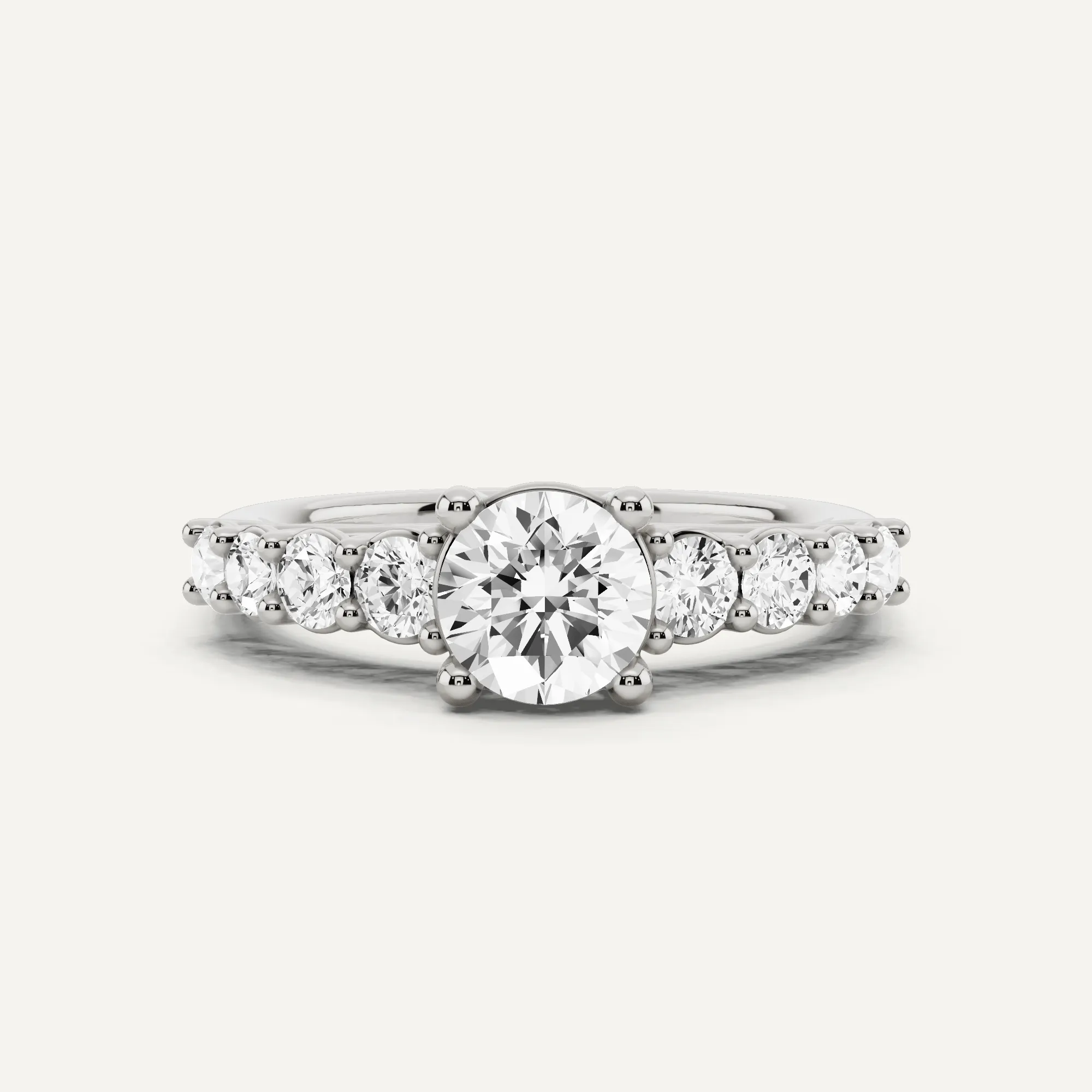1 1/4 ctw Round Diamond Graduating Side Stone Engagement Ring
