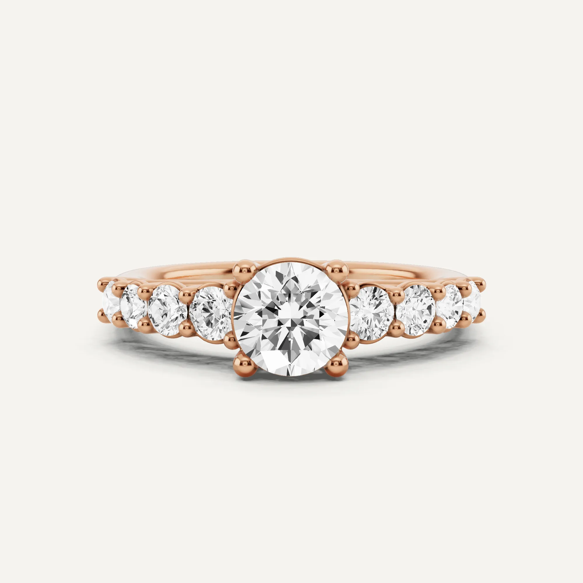 1 1/4 ctw Round Diamond Graduating Side Stone Engagement Ring