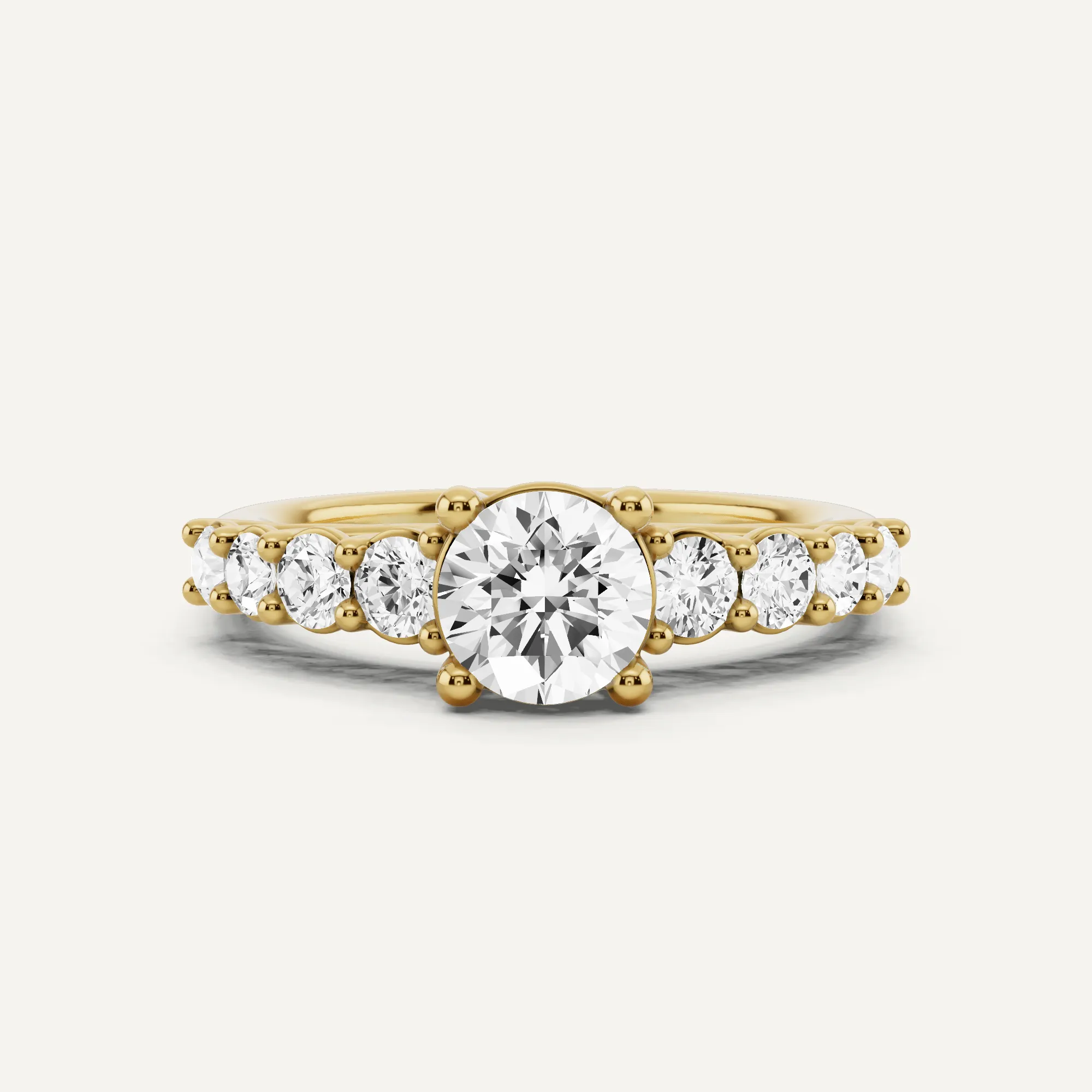 1 1/4 ctw Round Diamond Graduating Side Stone Engagement Ring