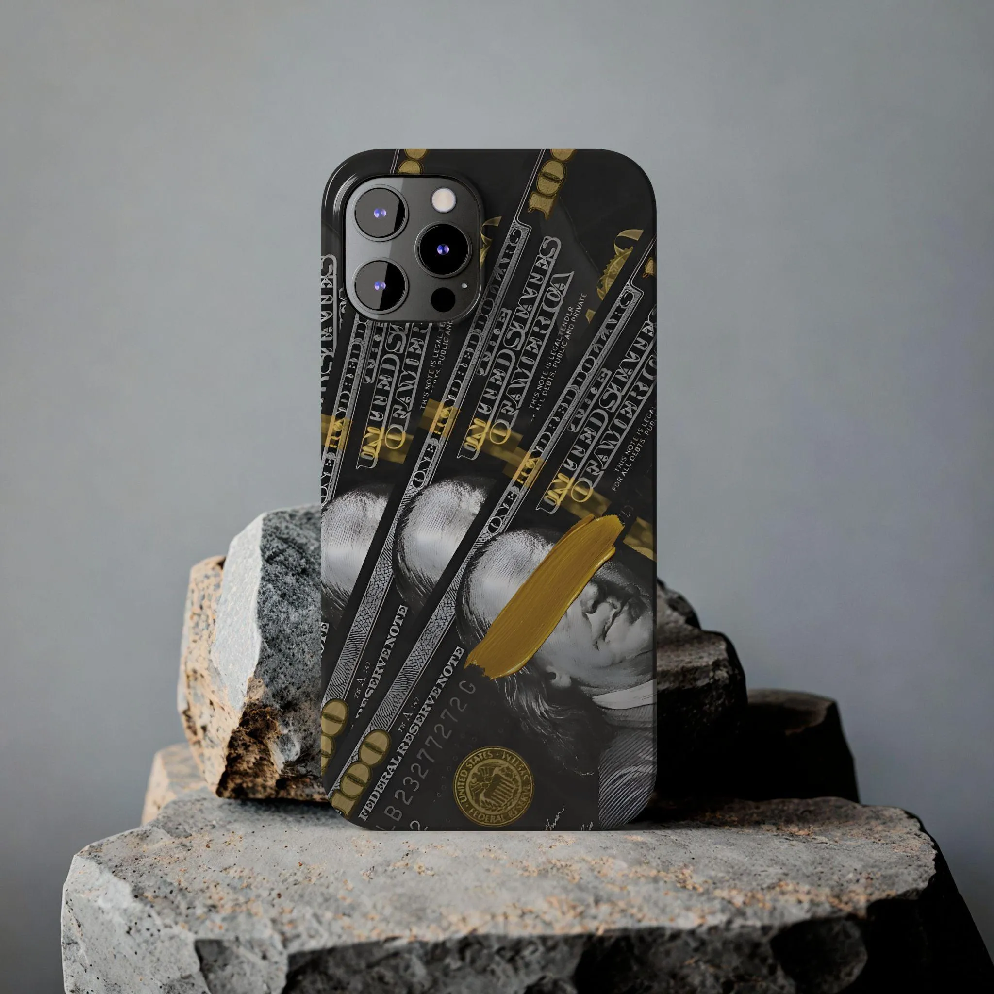100 US Dollar Slim iPhone Case in Black & Gold - SMARTHOMEGOODIES