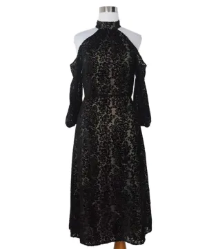 Alice   Olivia Black Cut Velvet Dress sz 0