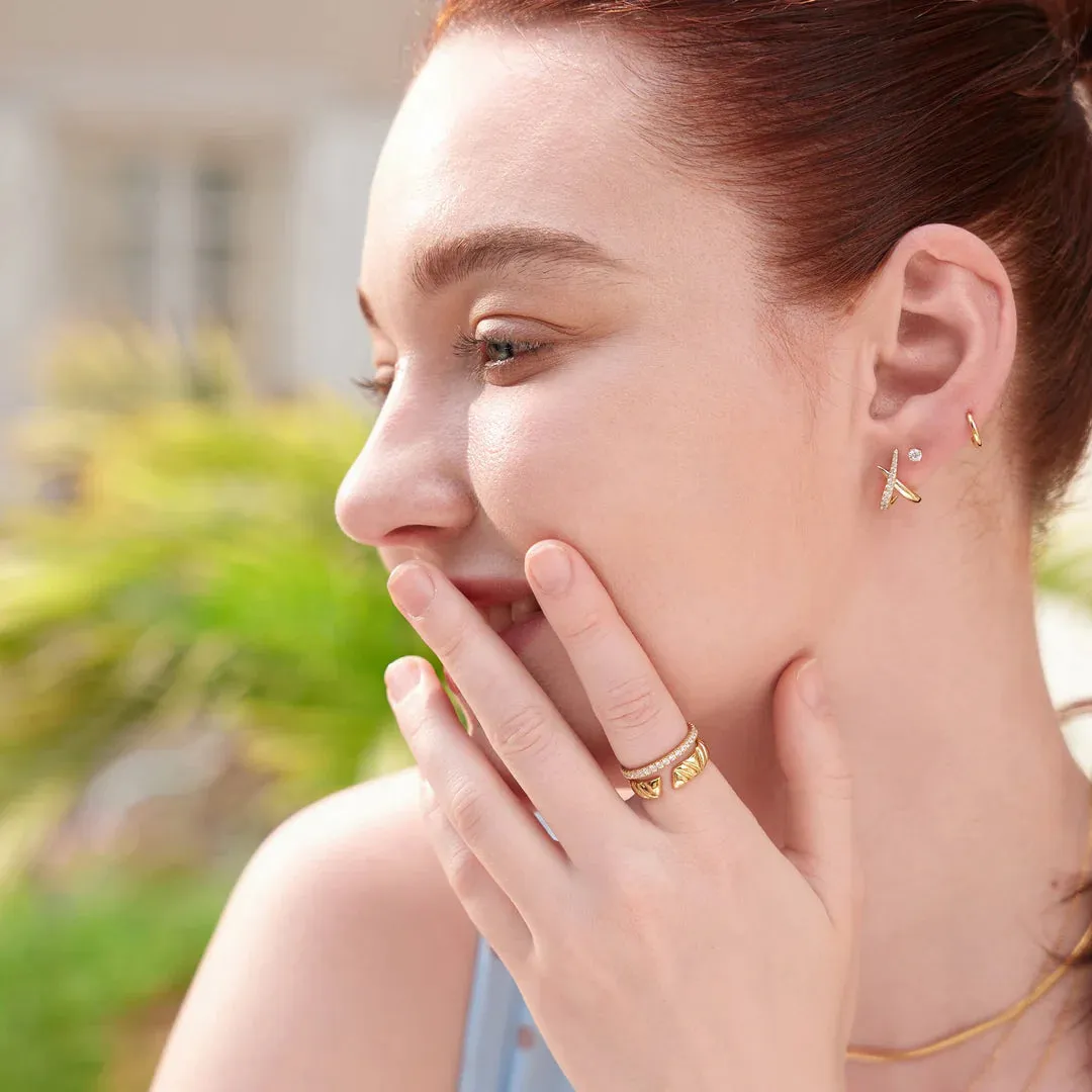 Ania Haie Gold Irregular Twist Adjustable Ring