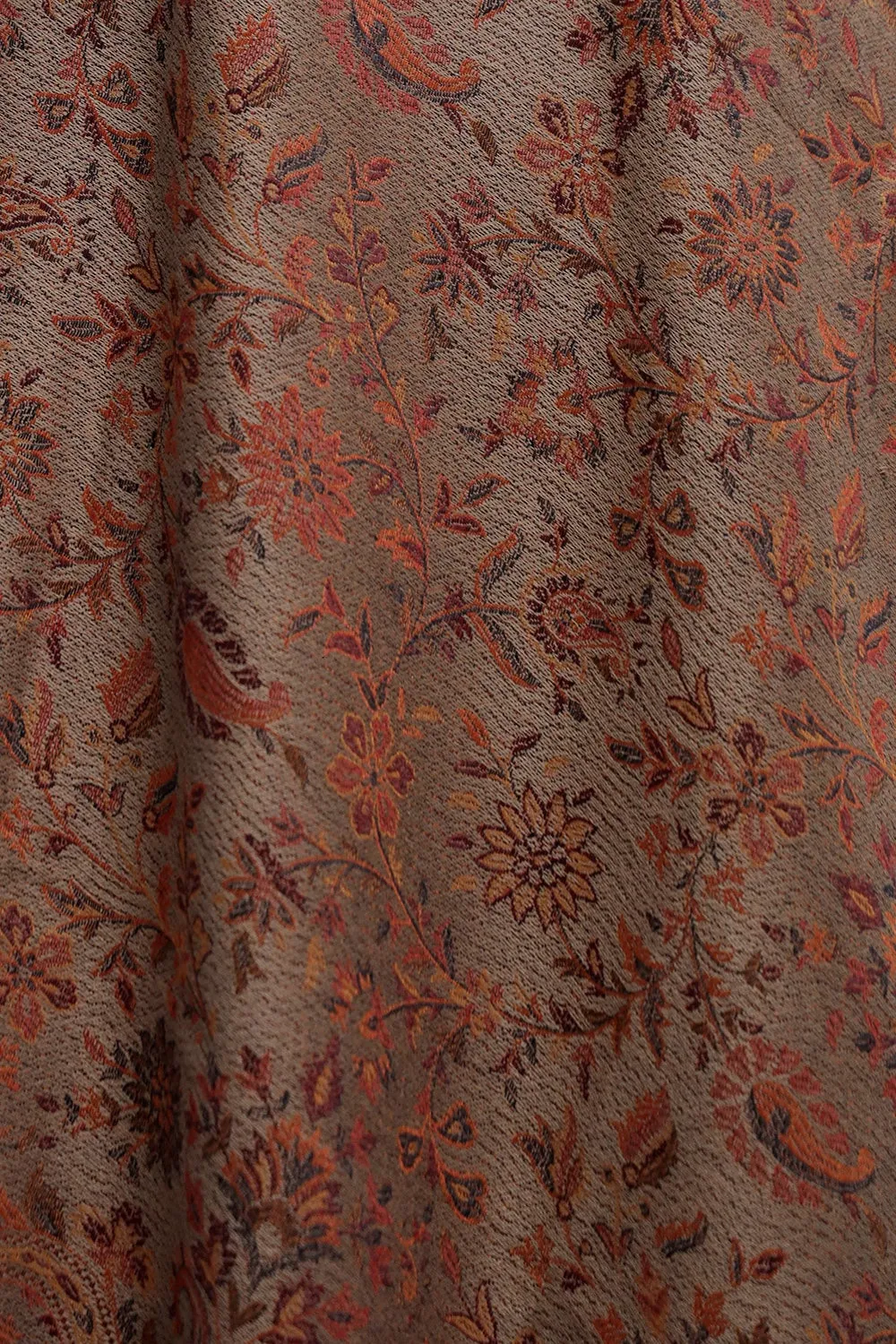 Beige Colour Jamawar Shawl With Highly Defined Borders And All Over Motifs Look Elegant.