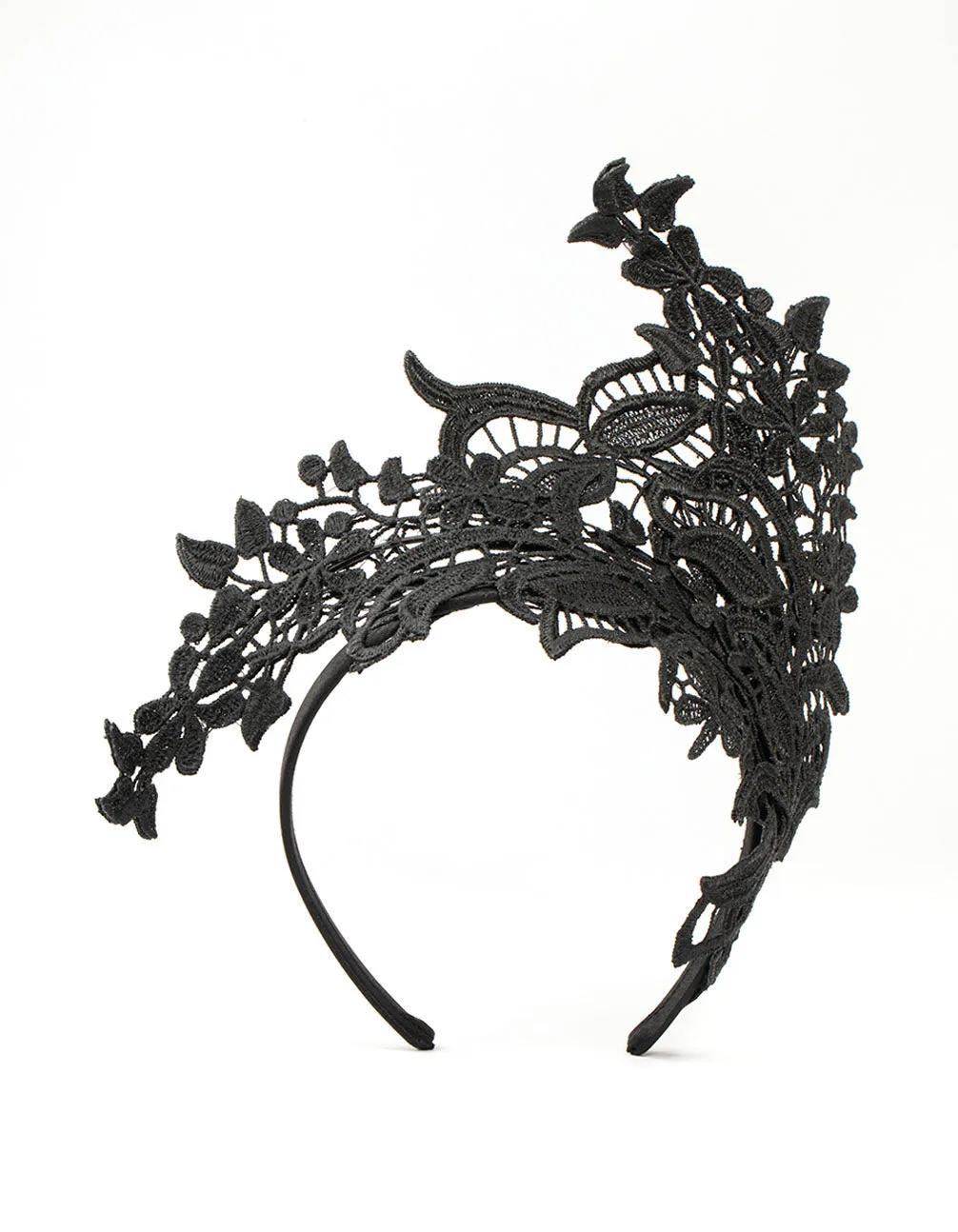 Black Lace Fabric Statement Fascinator