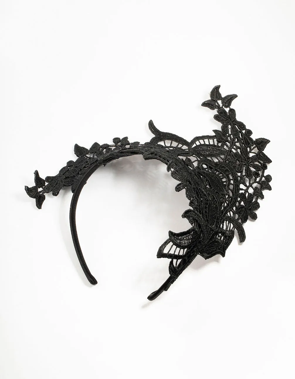 Black Lace Fabric Statement Fascinator