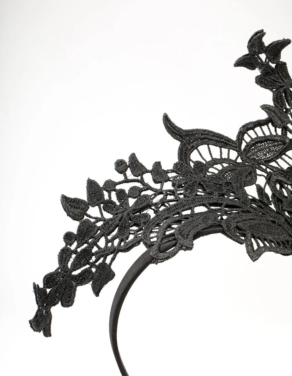 Black Lace Fabric Statement Fascinator