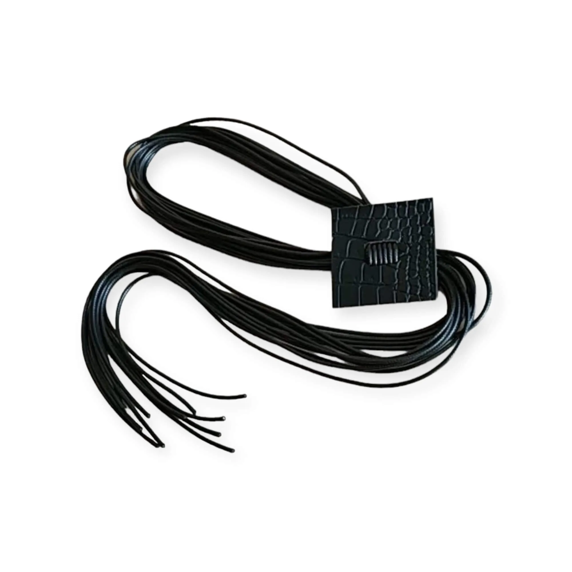 Black Leather Tassel Statement Necklace
