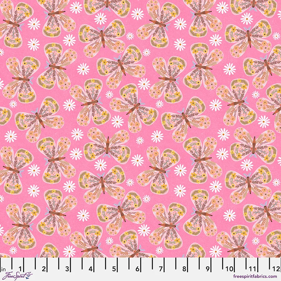 Bloom! by Mia Charro for FreeSpirit Fabrics - Butterfly Delight Pink - PWMC082.XPINK - Sold in 1/2 yard increments