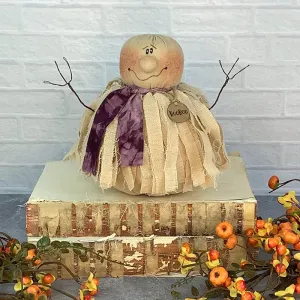 BooBoo the Groovy Ghost– Handmade Primitive: Whimsical Soft Sculpture Collectible Spooky Ghost for Halloween Décor by Honey and Me, Inc™