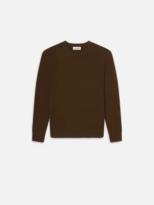 Cashmere Crewneck Sweater -- Dark Camel