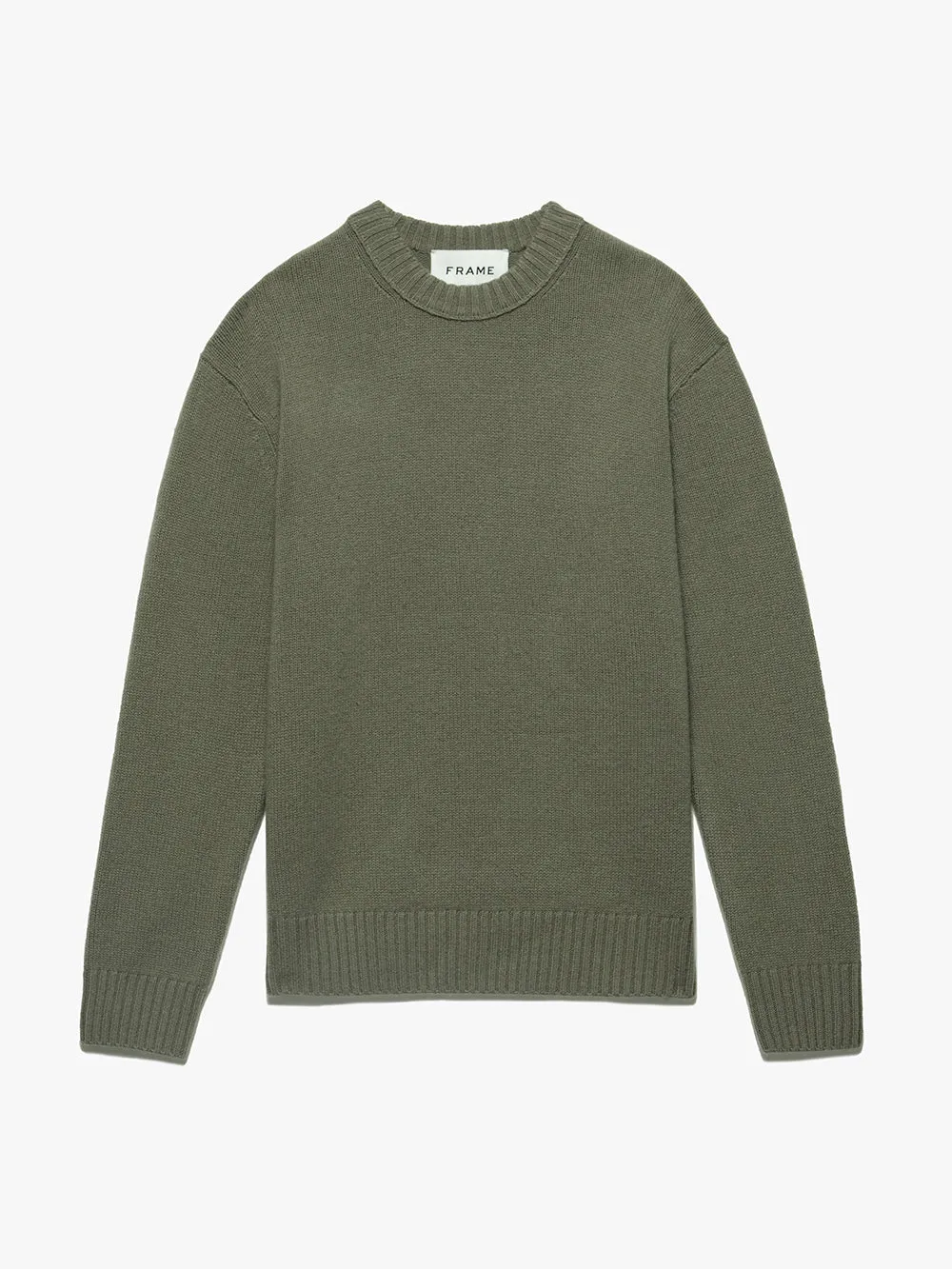 Cashmere Crewneck Sweater -- Khaki Green