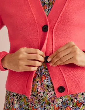 Cashmere V-neck Cardigan-Bright Watermelon