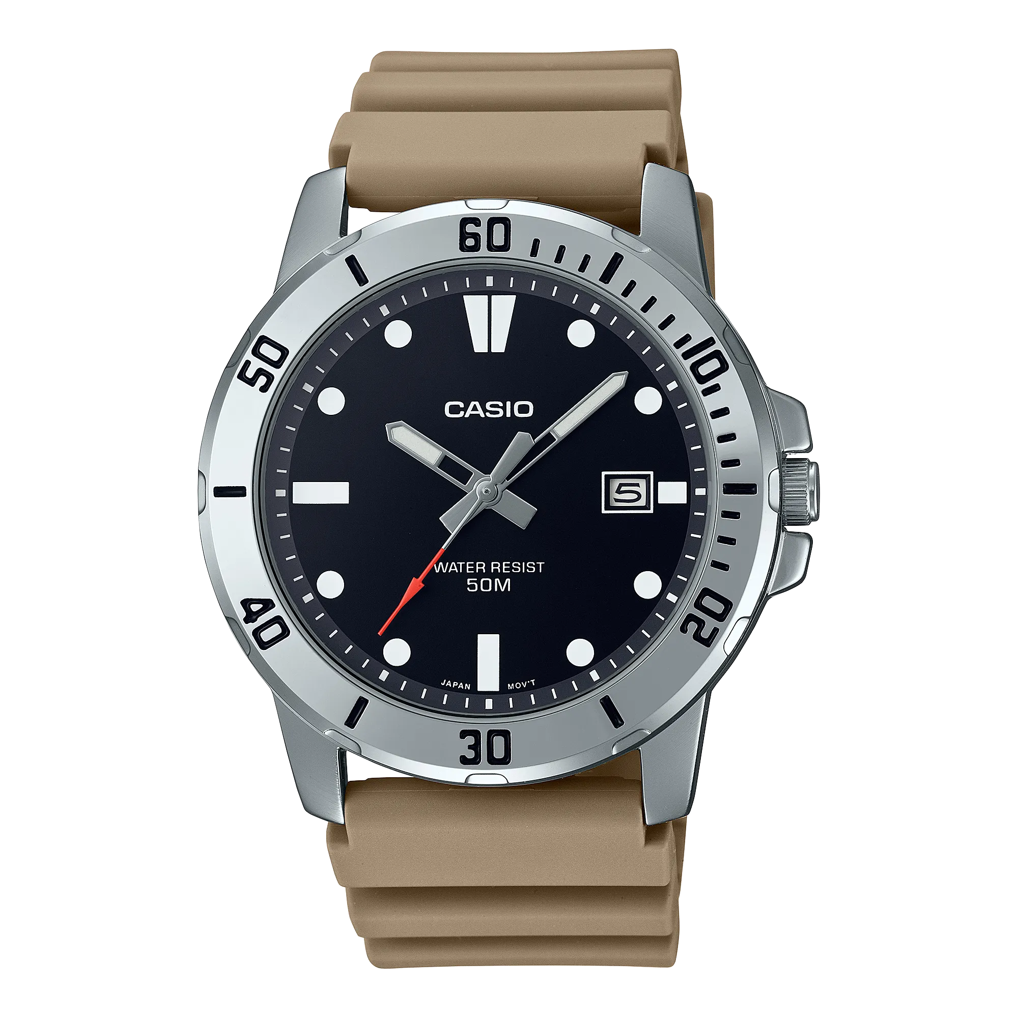 Casio Beige Resin Band Watch MTPVD01-5E