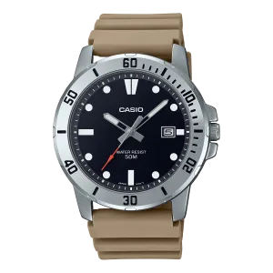 Casio Beige Resin Band Watch MTPVD01-5E