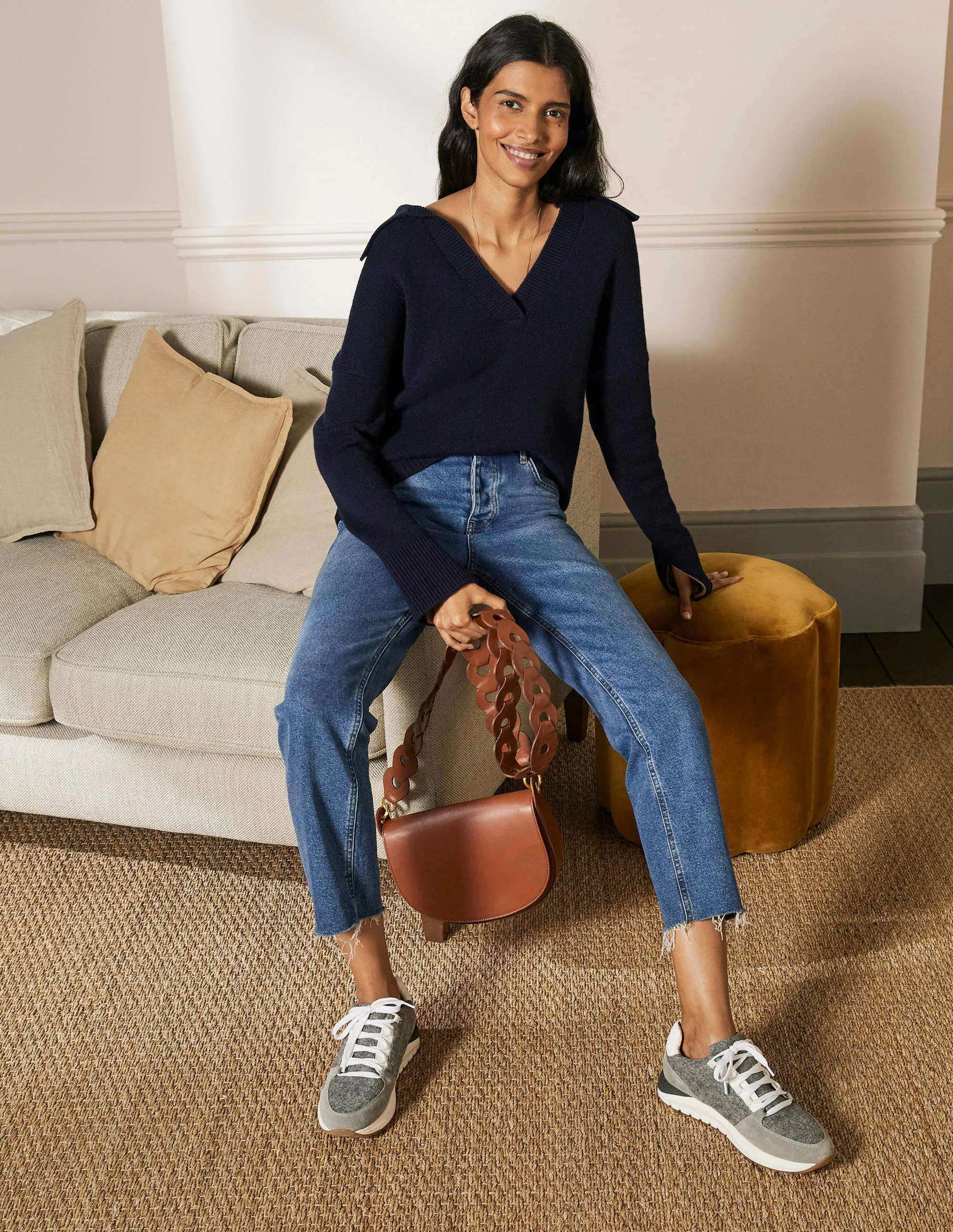 Cathryn Cashmere Jumper-Navy