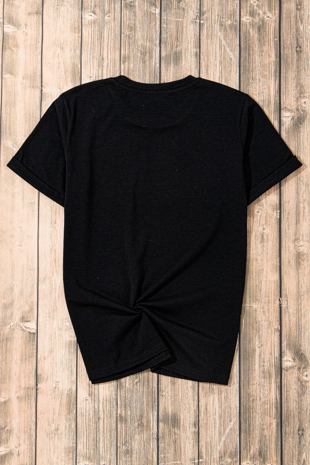Checkerboard Bowknot Graphic Crewneck T-Shirt