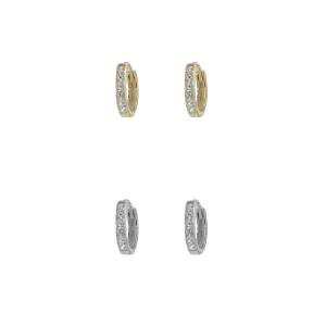 CZ Huggie Hoop Earrings