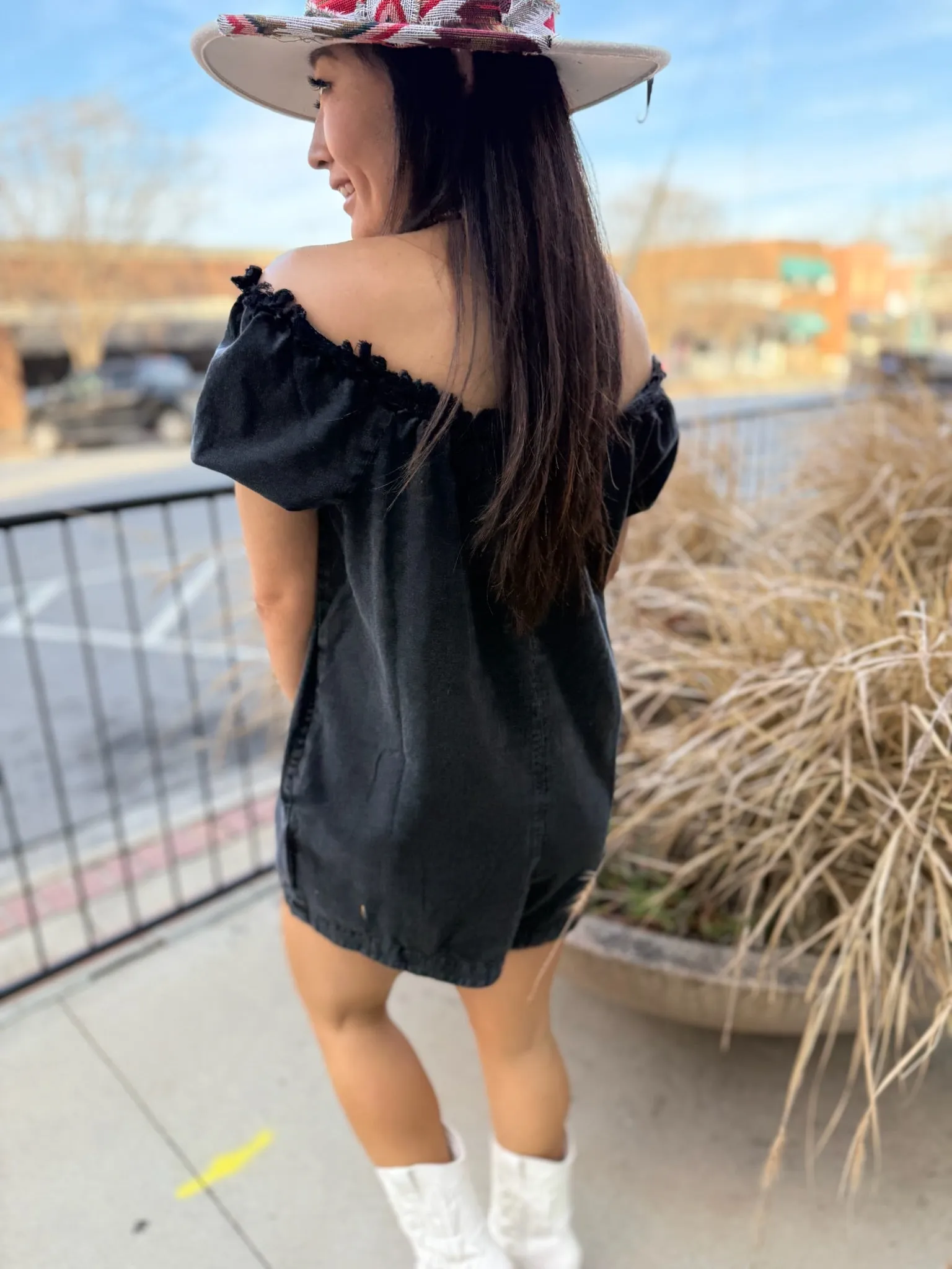 Daisy Denim Babydoll Romper