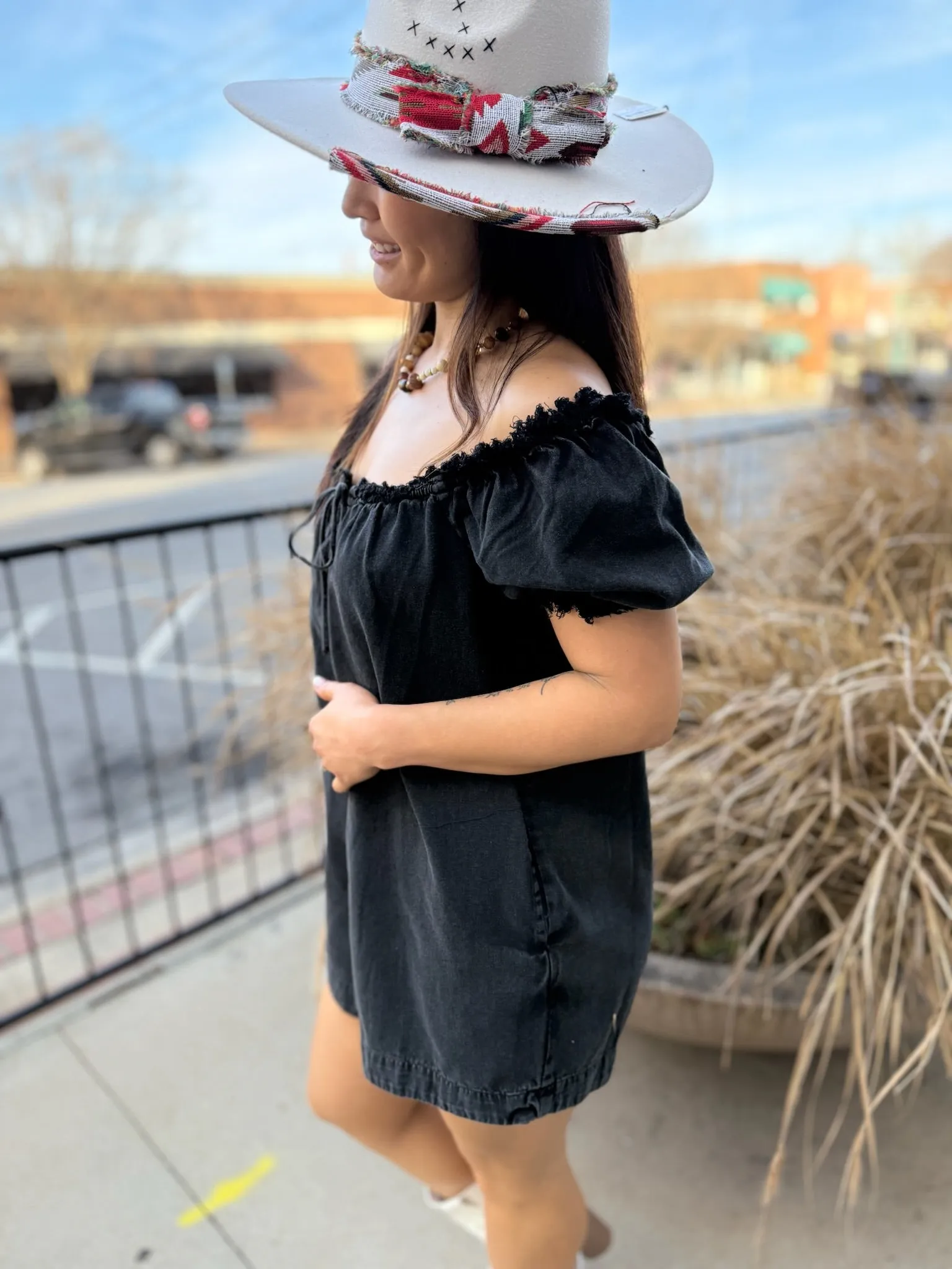 Daisy Denim Babydoll Romper