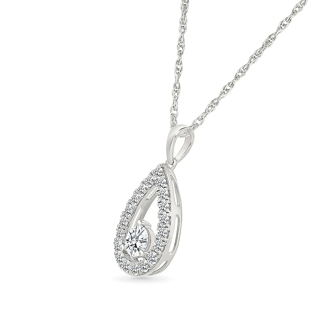 Dancing Pear-Shaped Diamond Pendant