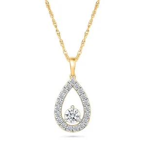 Dancing Pear-Shaped Diamond Pendant