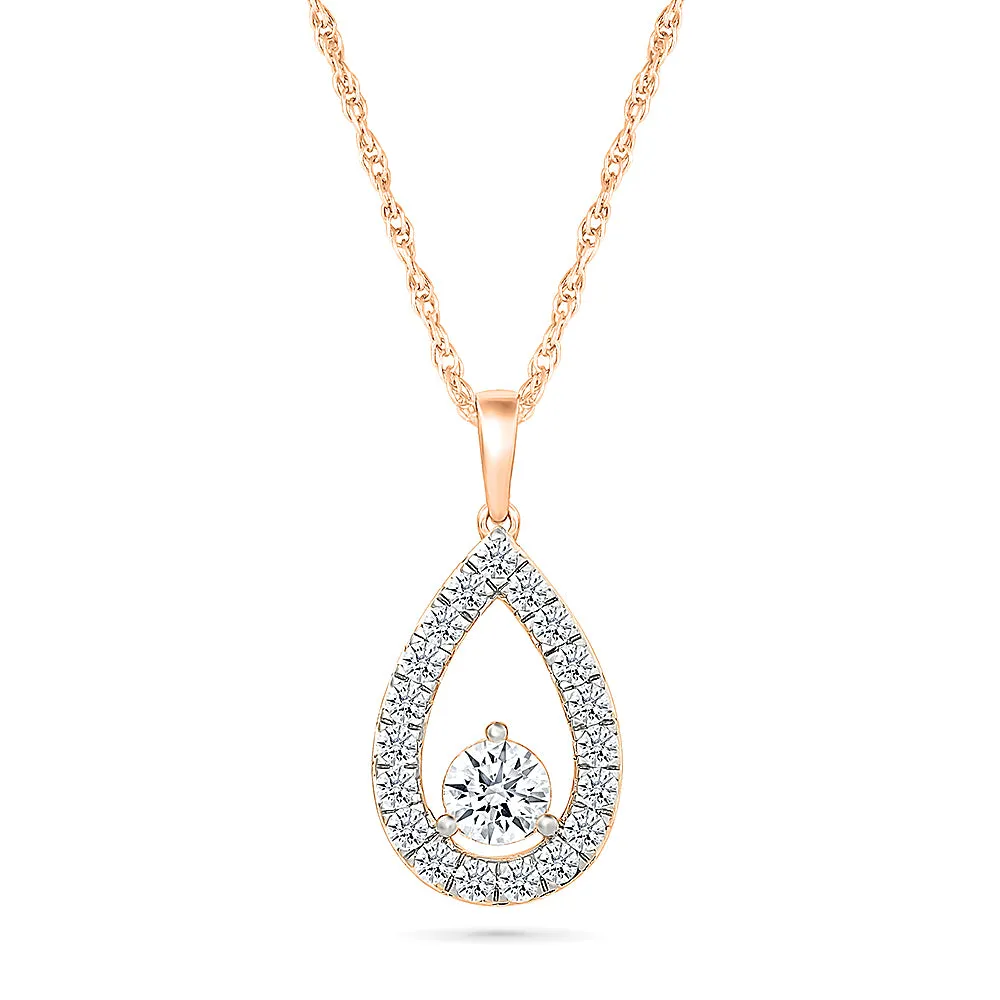 Dancing Pear-Shaped Diamond Pendant
