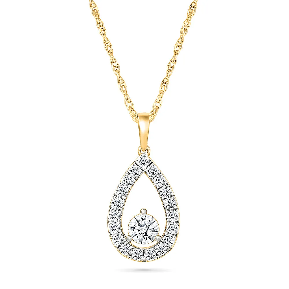 Dancing Pear-Shaped Diamond Pendant