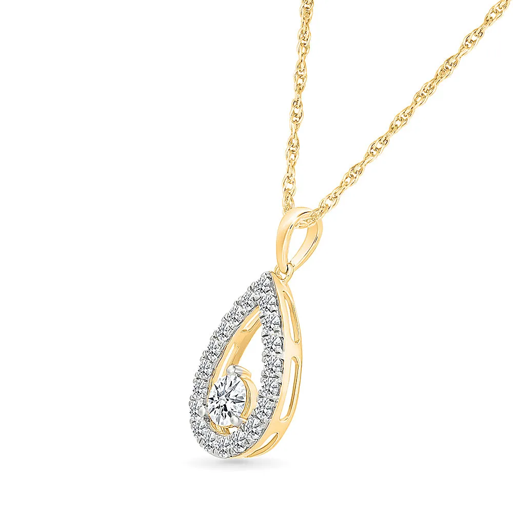 Dancing Pear-Shaped Diamond Pendant