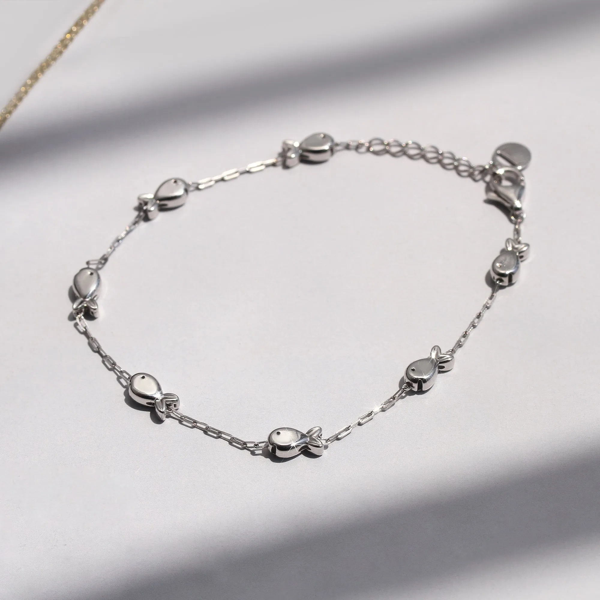 Elegant Puffed Shine Fish Bracelet & Anklet - Customizable Length
