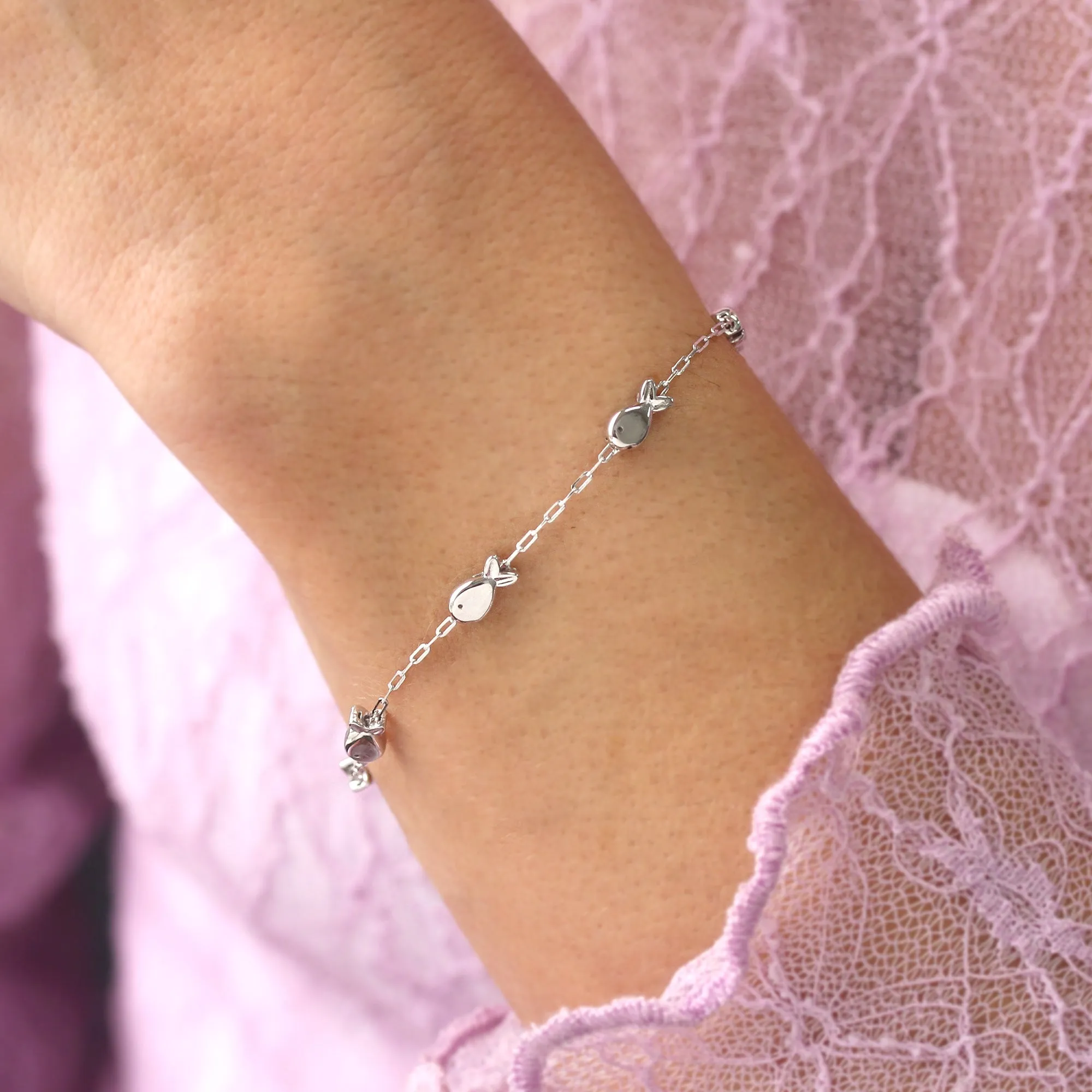 Elegant Puffed Shine Fish Bracelet & Anklet - Customizable Length