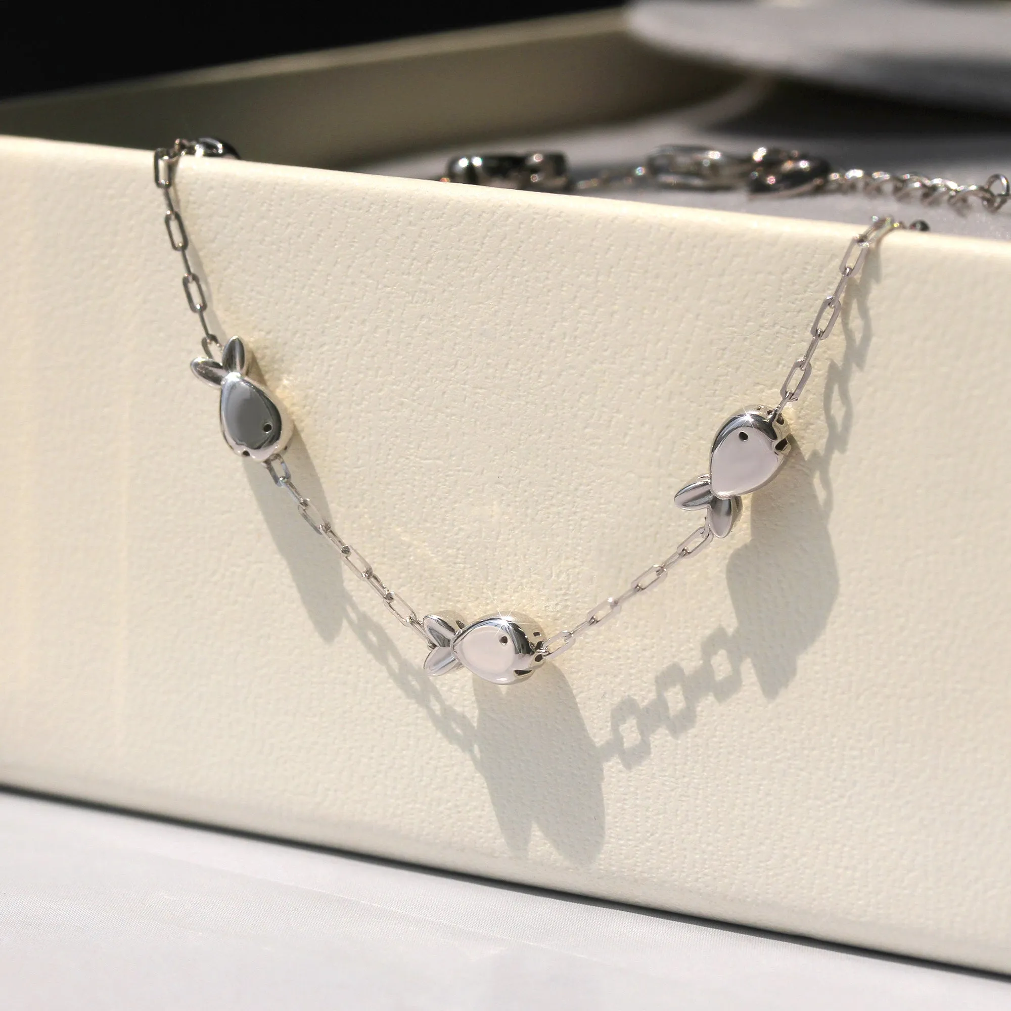 Elegant Puffed Shine Fish Bracelet & Anklet - Customizable Length