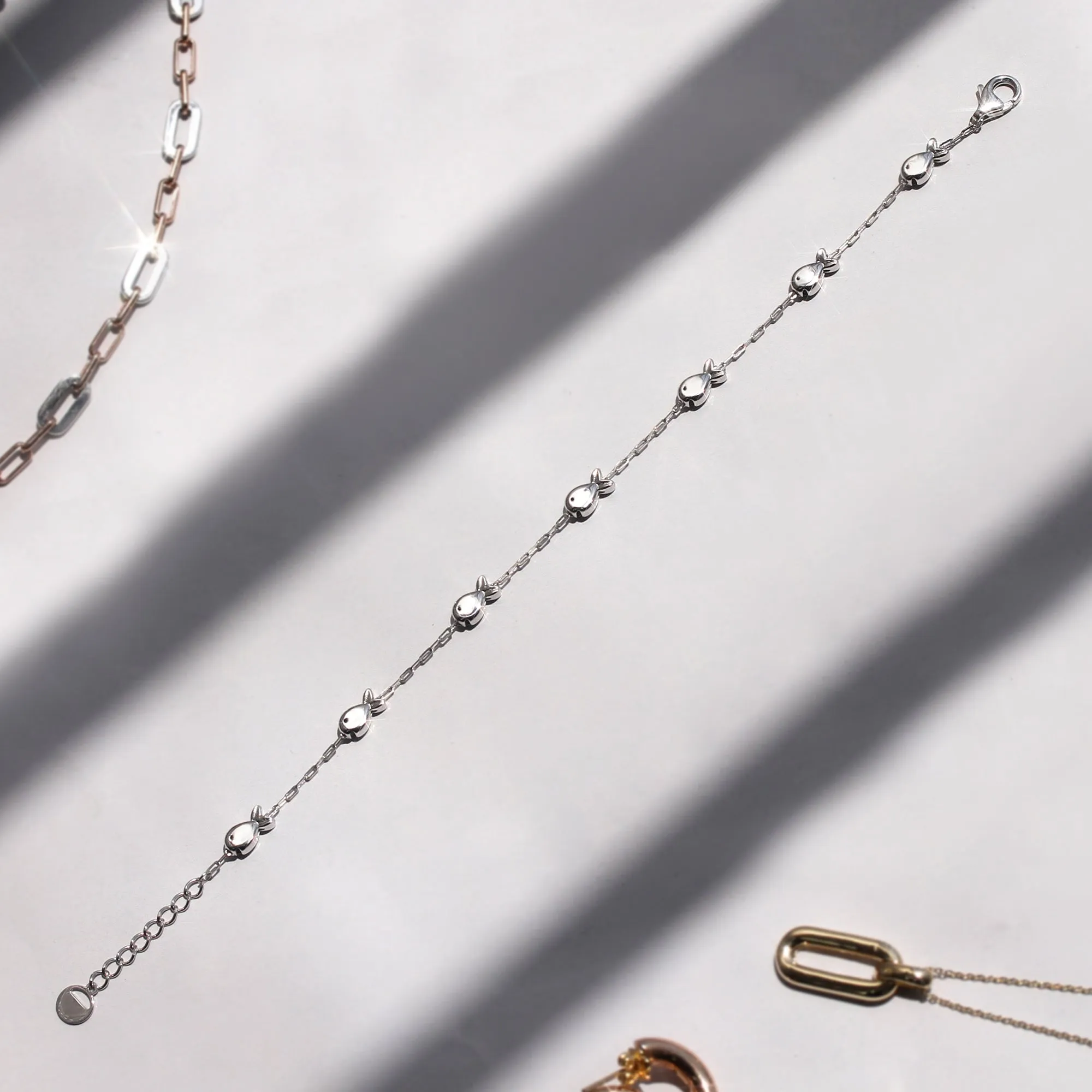 Elegant Puffed Shine Fish Bracelet & Anklet - Customizable Length