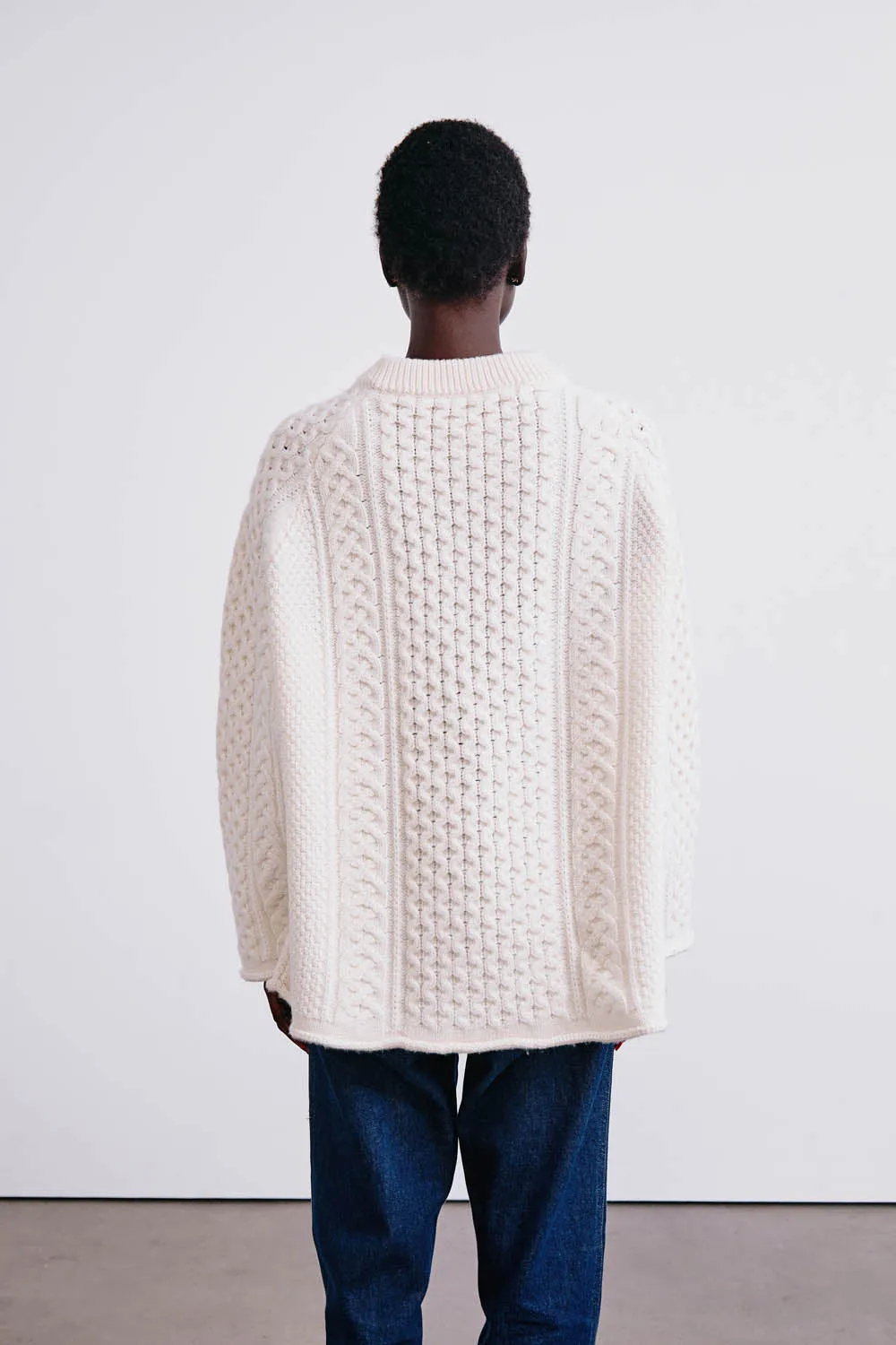 Elin Fisherman Sweater Pearl