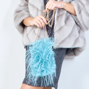 Faux fur mini crossbody bags with chain wholesale