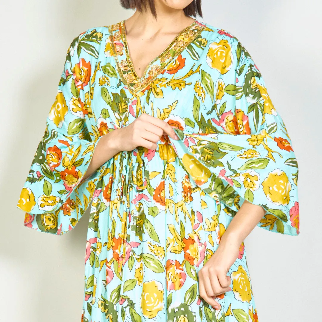 Floral embroidered maxi dress wholesale