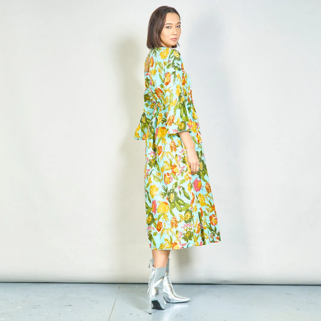 Floral embroidered maxi dress wholesale