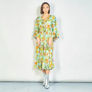 Floral embroidered maxi dress wholesale