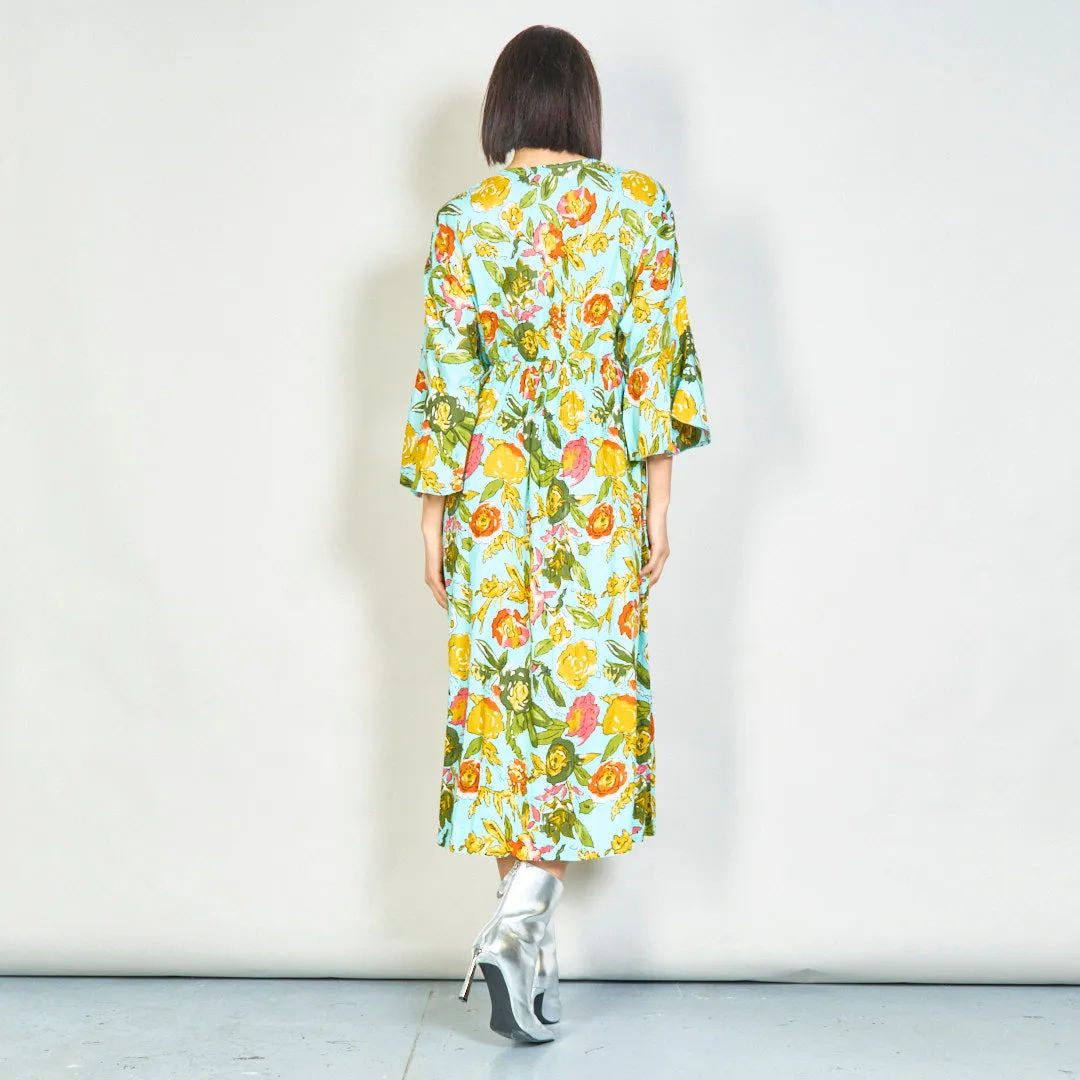 Floral embroidered maxi dress wholesale