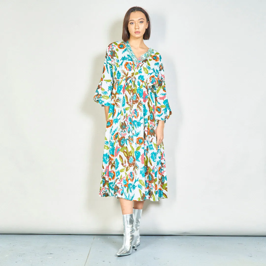 Floral embroidered maxi dress wholesale