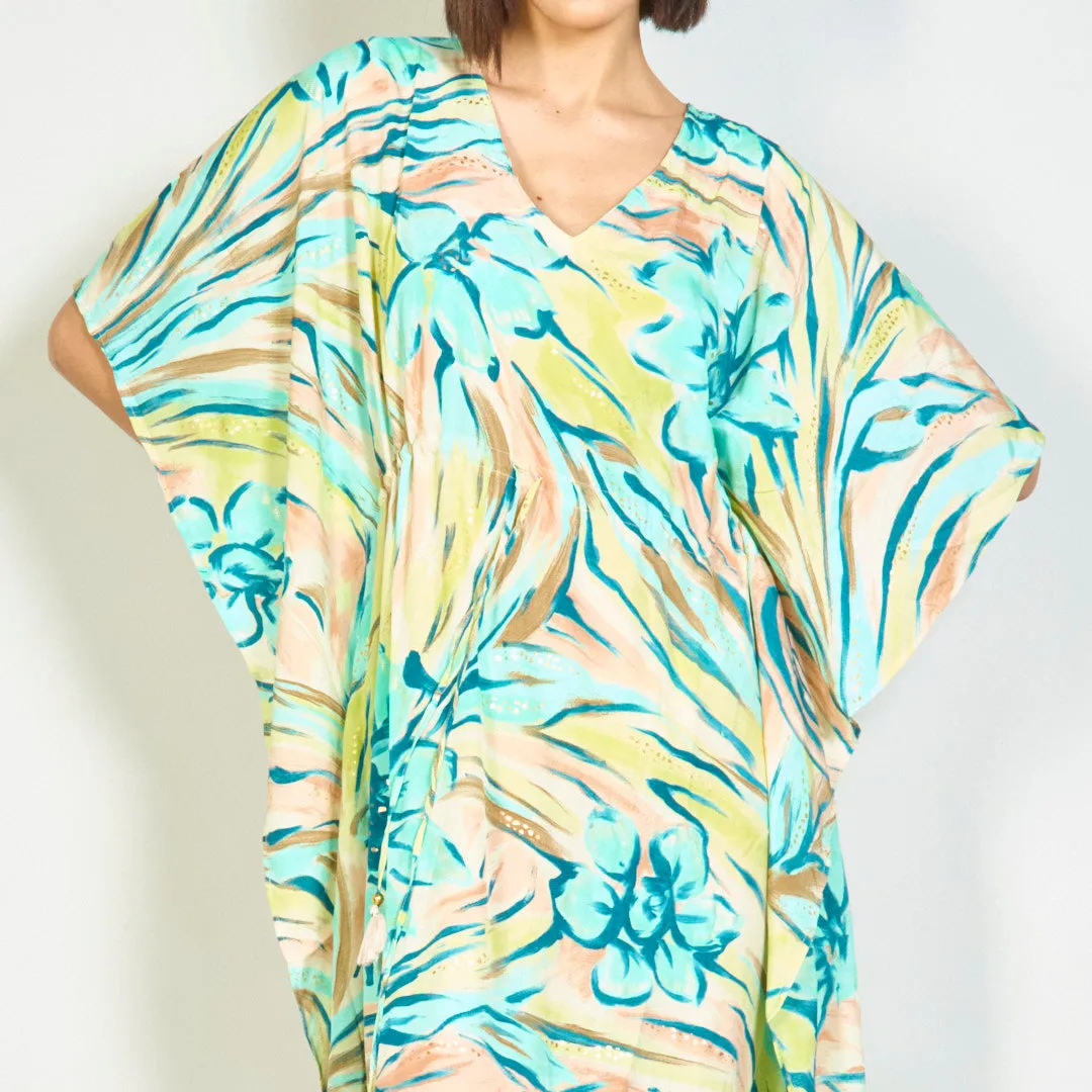 Floral print kaftan maxi dress wholesale