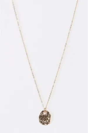 Gold Irregular Vintage Geometry Pendant Necklace