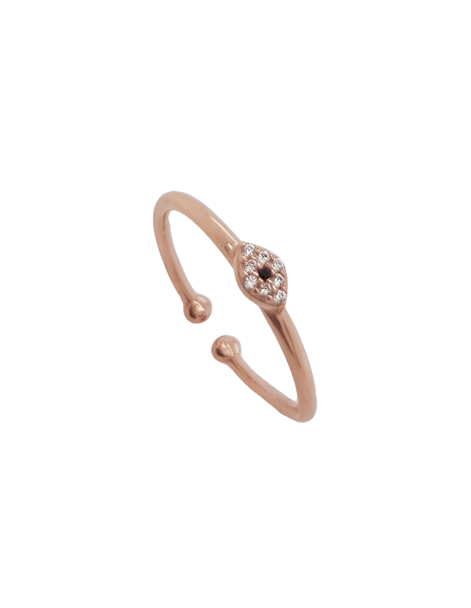 Gregio Just Must Adjustable Ring w/ White Zirconia - Rose Gold