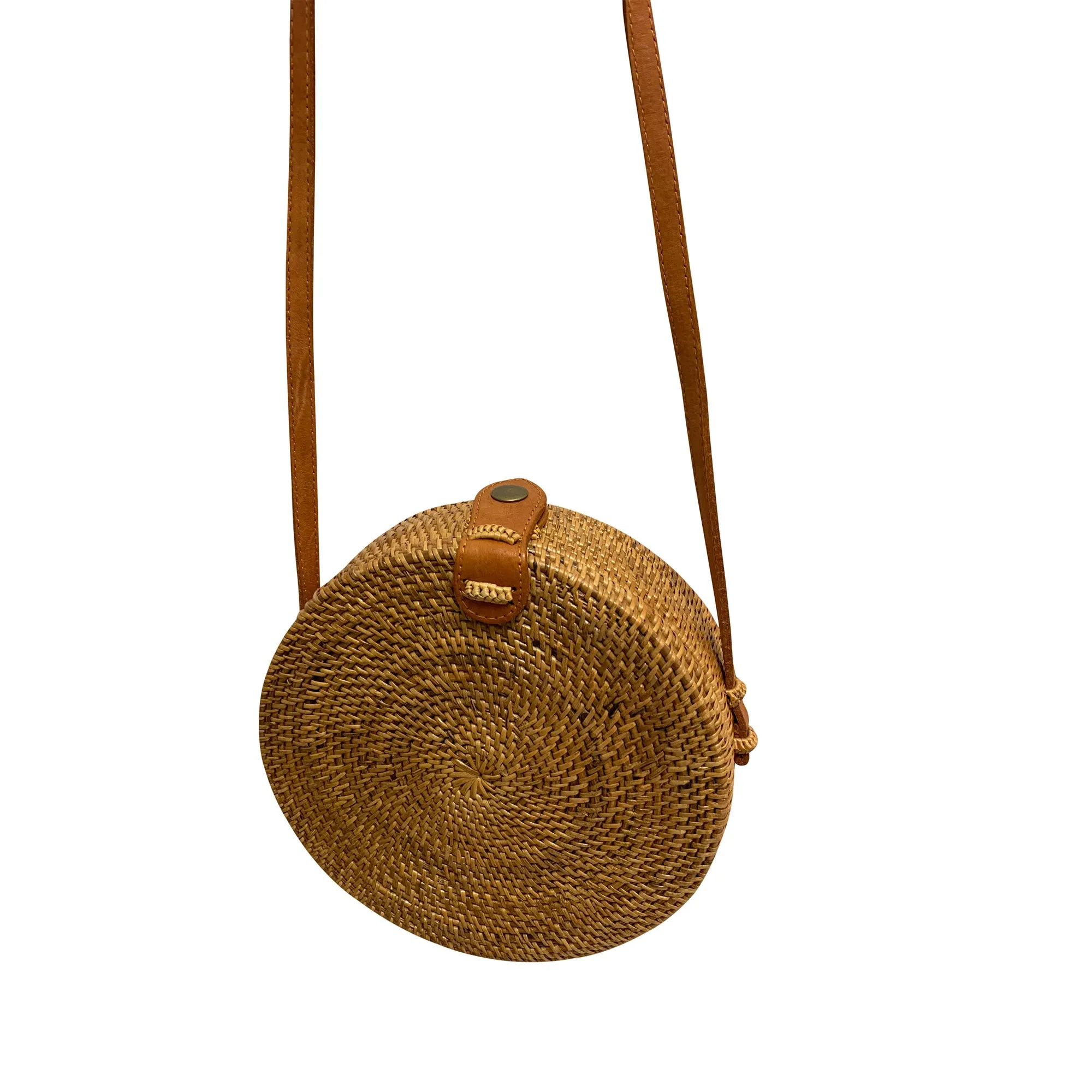 Handmade Boho Rattan Bali Crossbody Bohemian Straw Purse Round Eco Friendly Bag #7