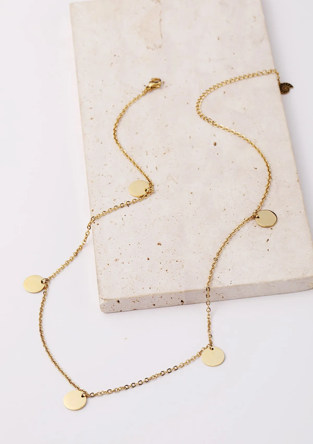 Happiness Circle Necklace Gold