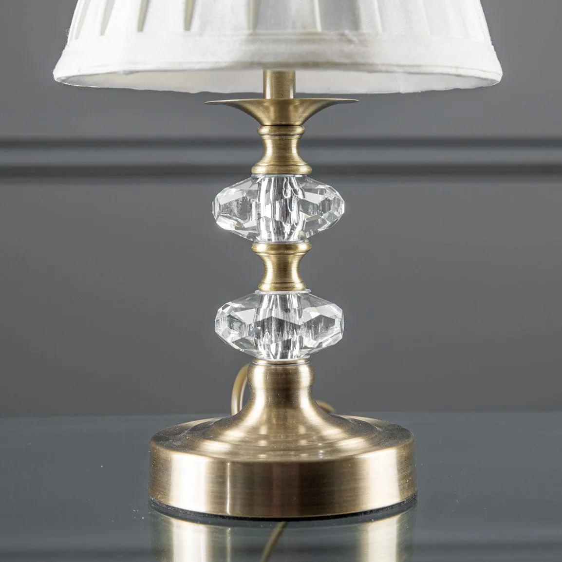 Hermanas Antique Brass Touch Table Lamp