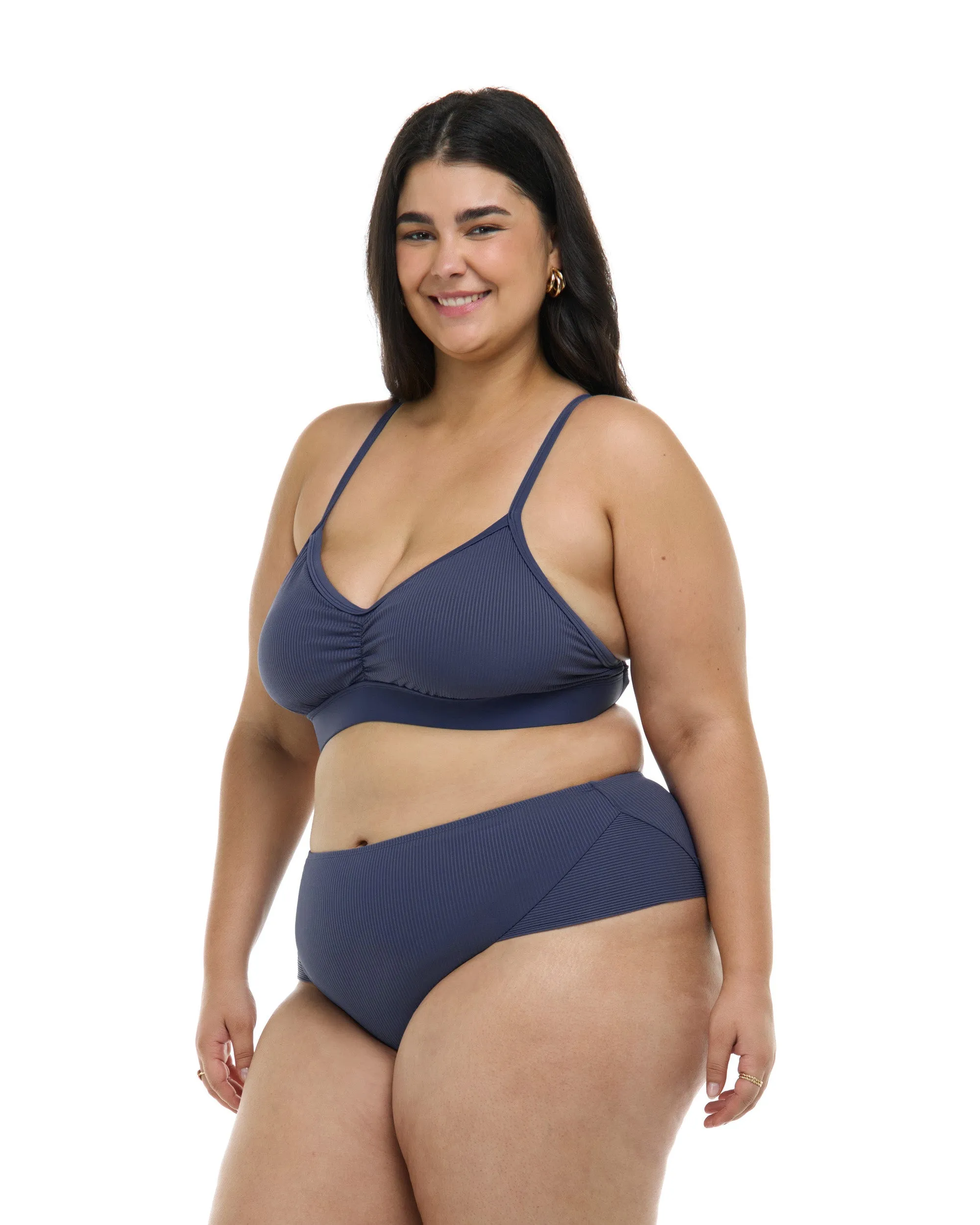 Ibiza Drew Plus Size Fixed Triangle Bikini Top - Dusk